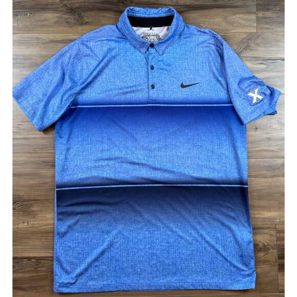 Nike Golf Dri-Fit Men’s L Xavier Musketeers Blue Golf Polo Shirt - Picture 1 of 8